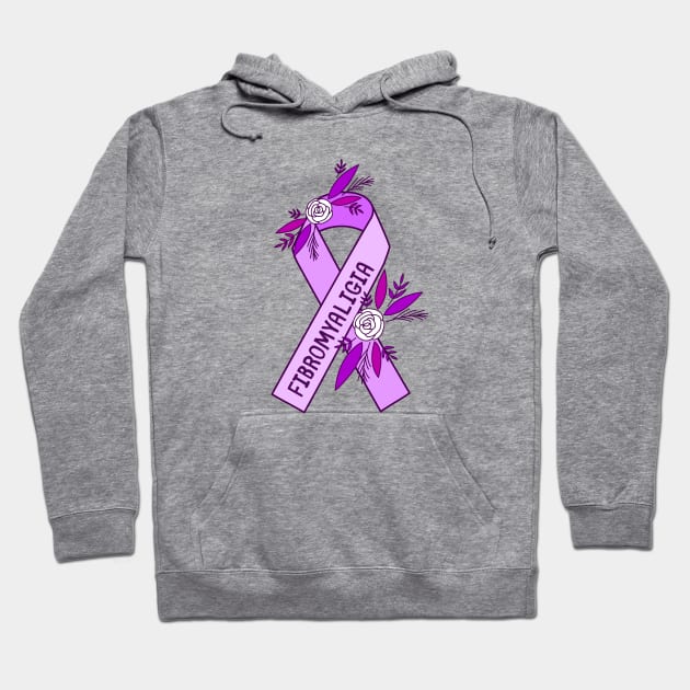 Fibromyalgia Awareness Ribbon Hoodie by Sloth Station